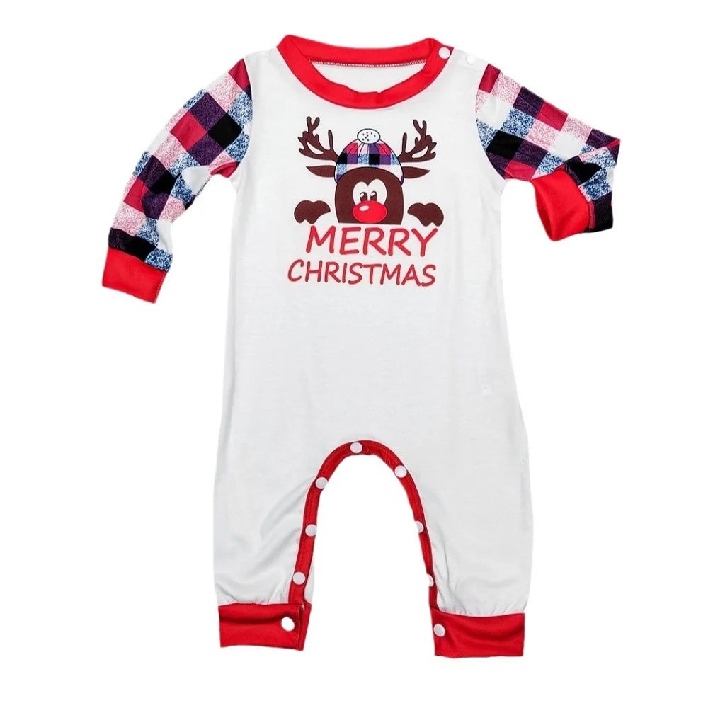 Family Christmas Pajamas Set – Reindeer & Plaid Print