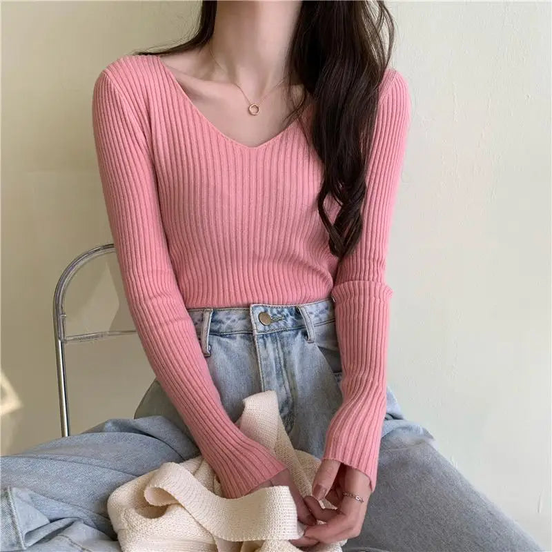 Long Sleeve Knitted Pullovers