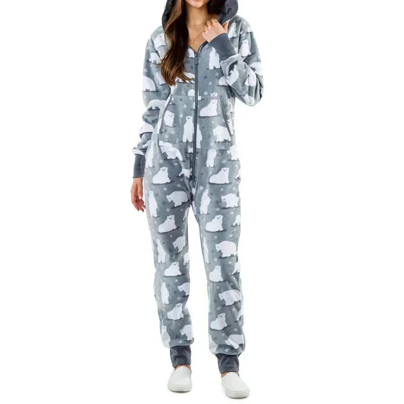 🎄 Cozy Holiday Onesie Jumpsuit — Match, Mingle & Stay Warm in Style