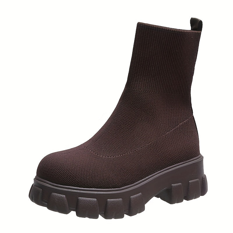 Slip On Thick-soled Short Boots