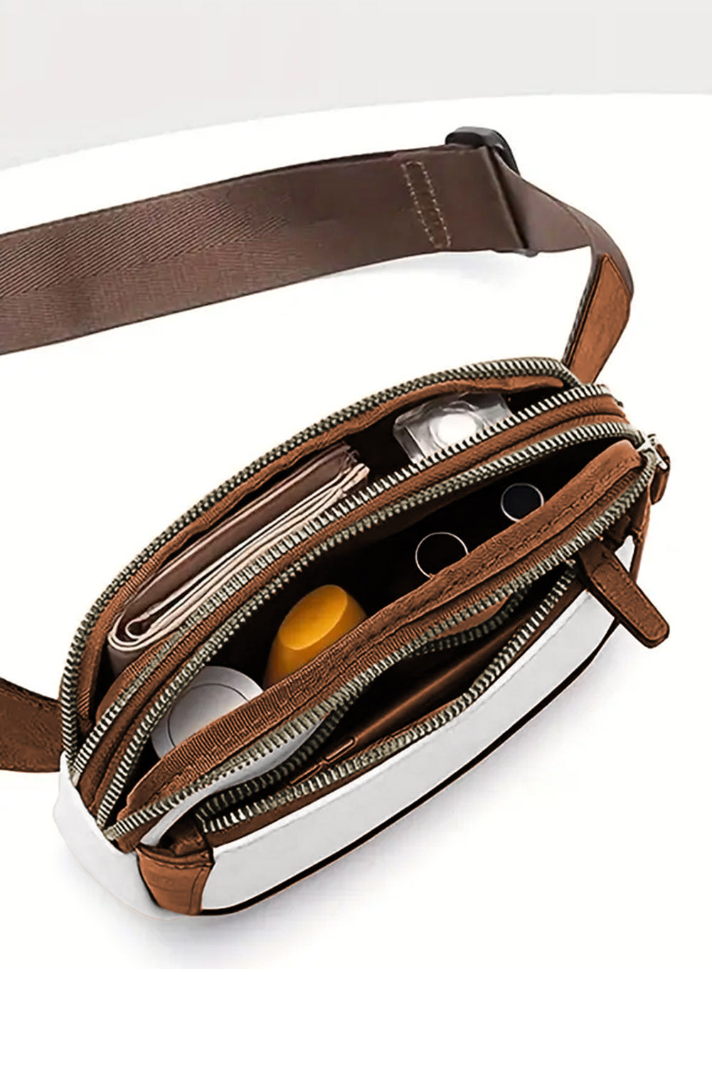 White Adjustable Strap Crossbody Bag
