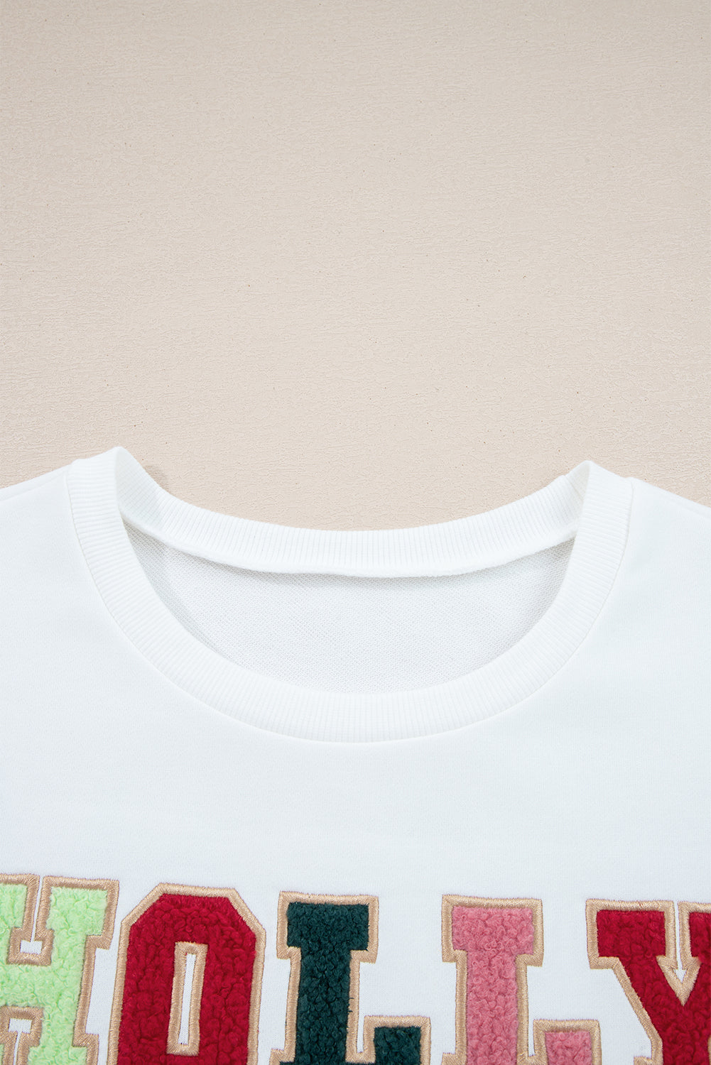 White HOLLY JOLLY Pullover Sweatshirt