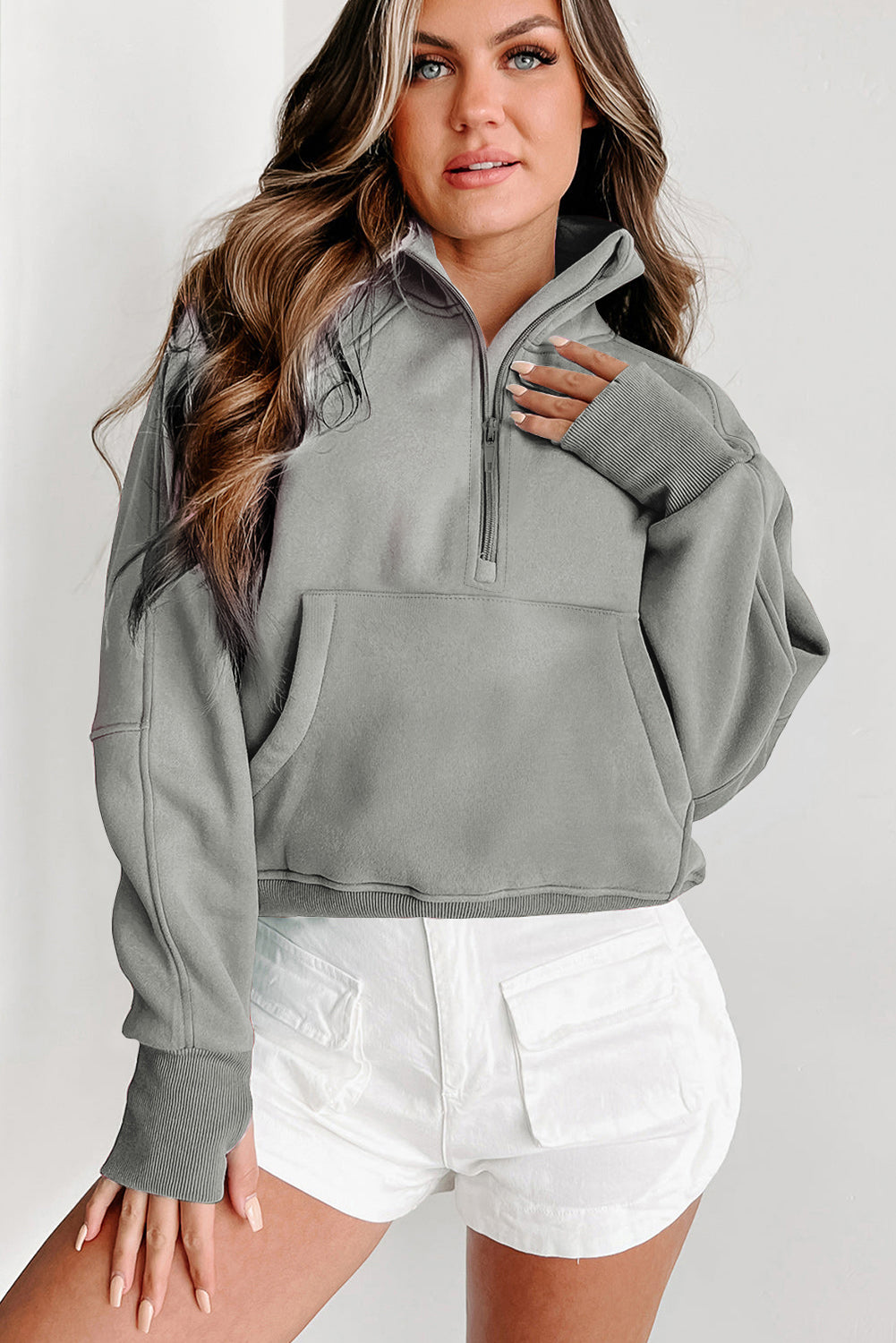 Chic Comfort Half-Zip Pullover – Heather Gray
