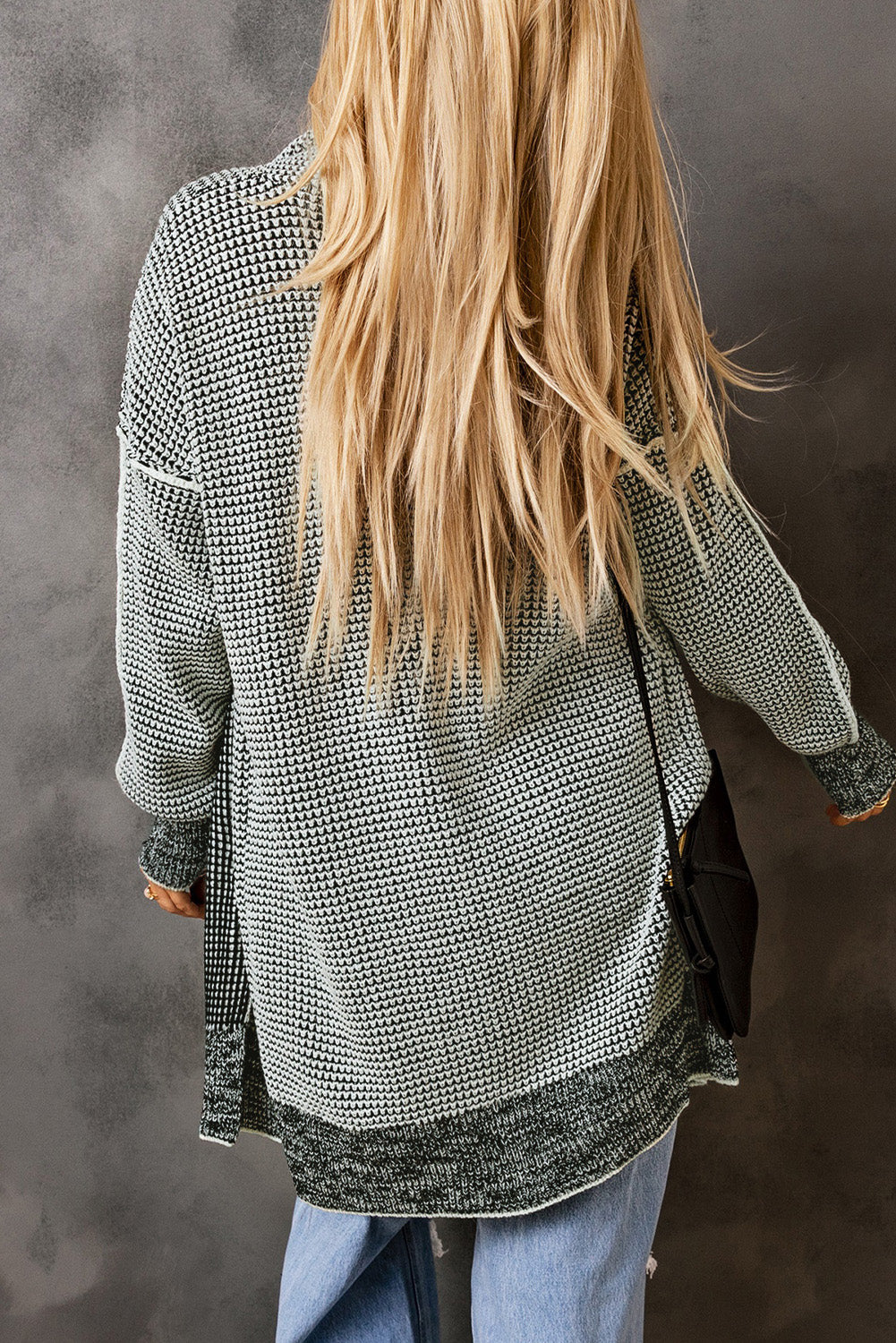 Gray Plaid Cardigan