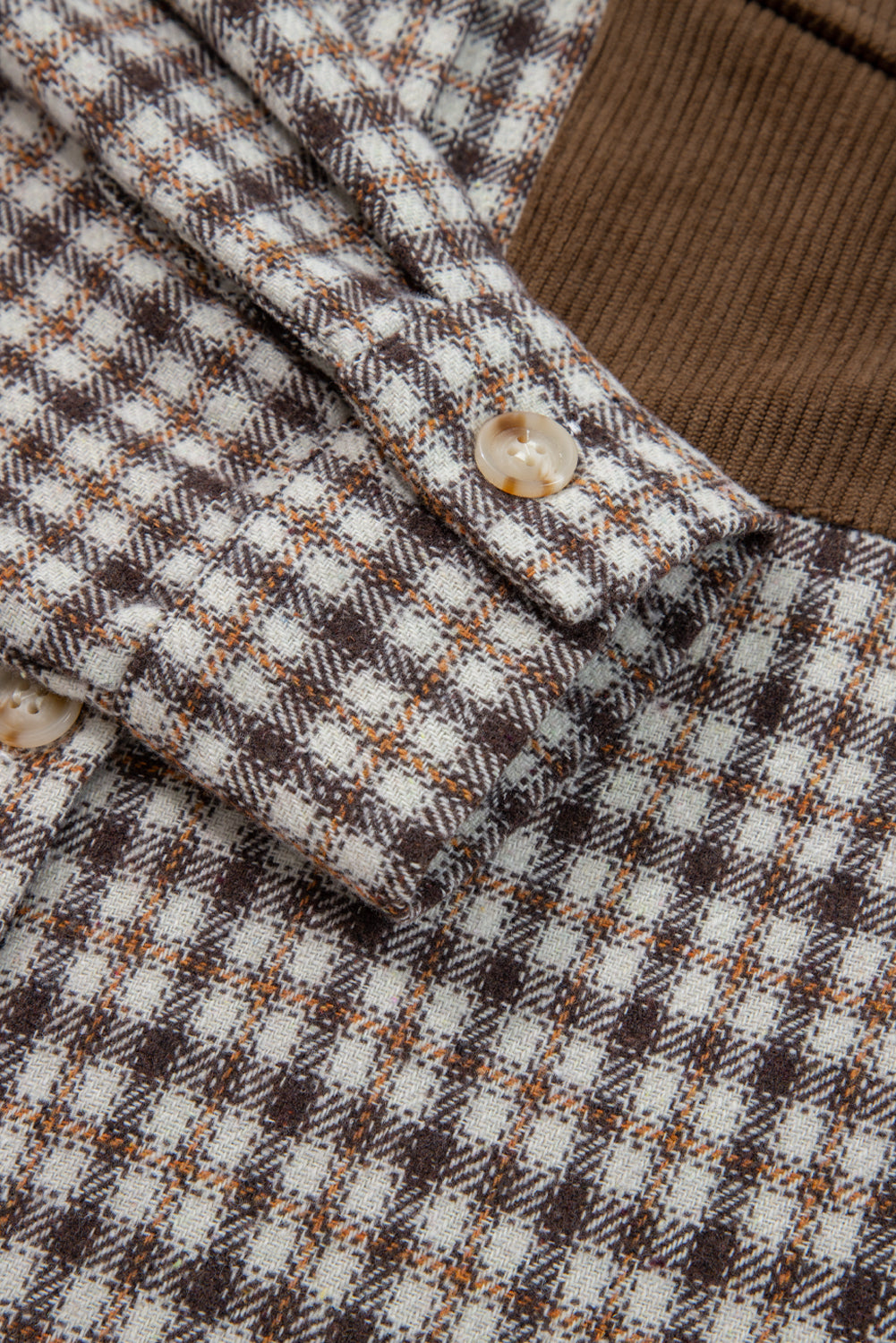 Casual Corduroy Plaid Shacket