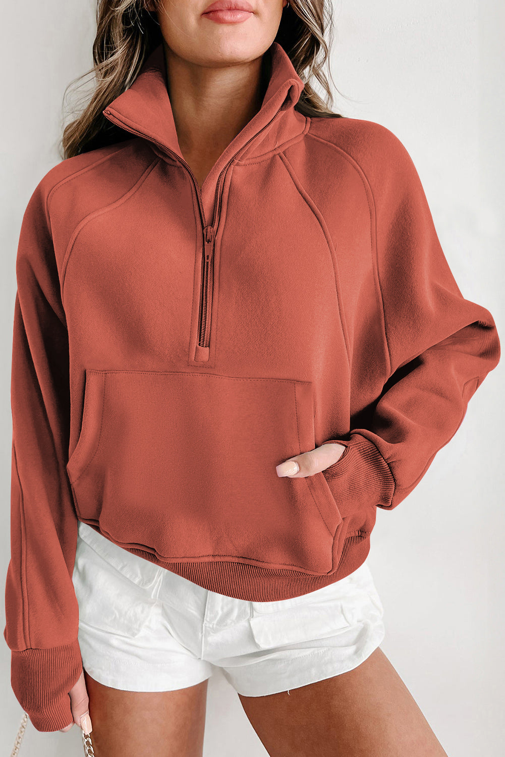 Flamingo Fleece-Lined Zip-Up Sweatshirt