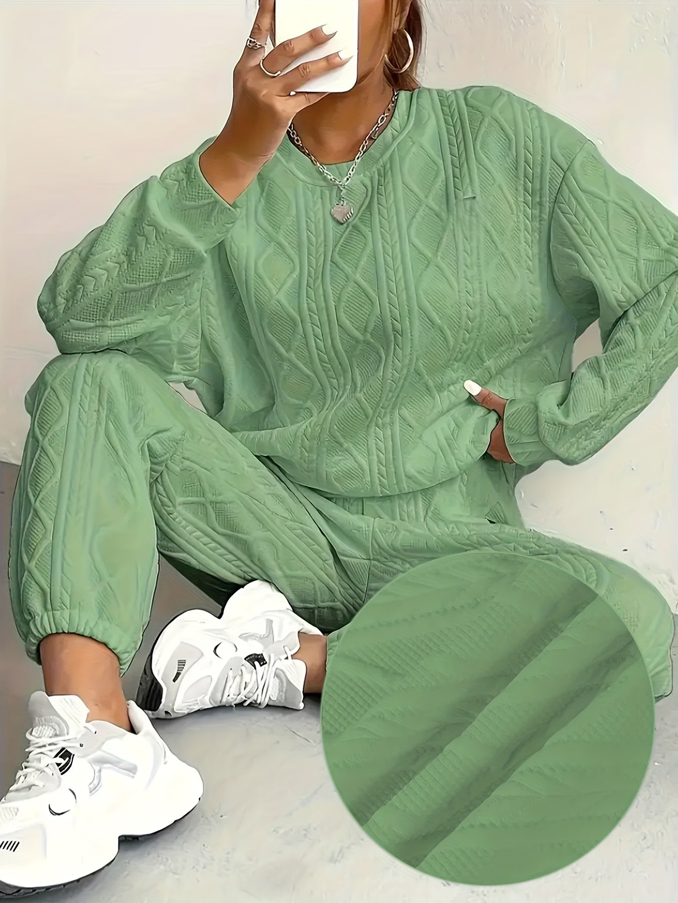 It’s Me Loungewear Set - Oversized Sweater & Cuffed Pants Two-Piece