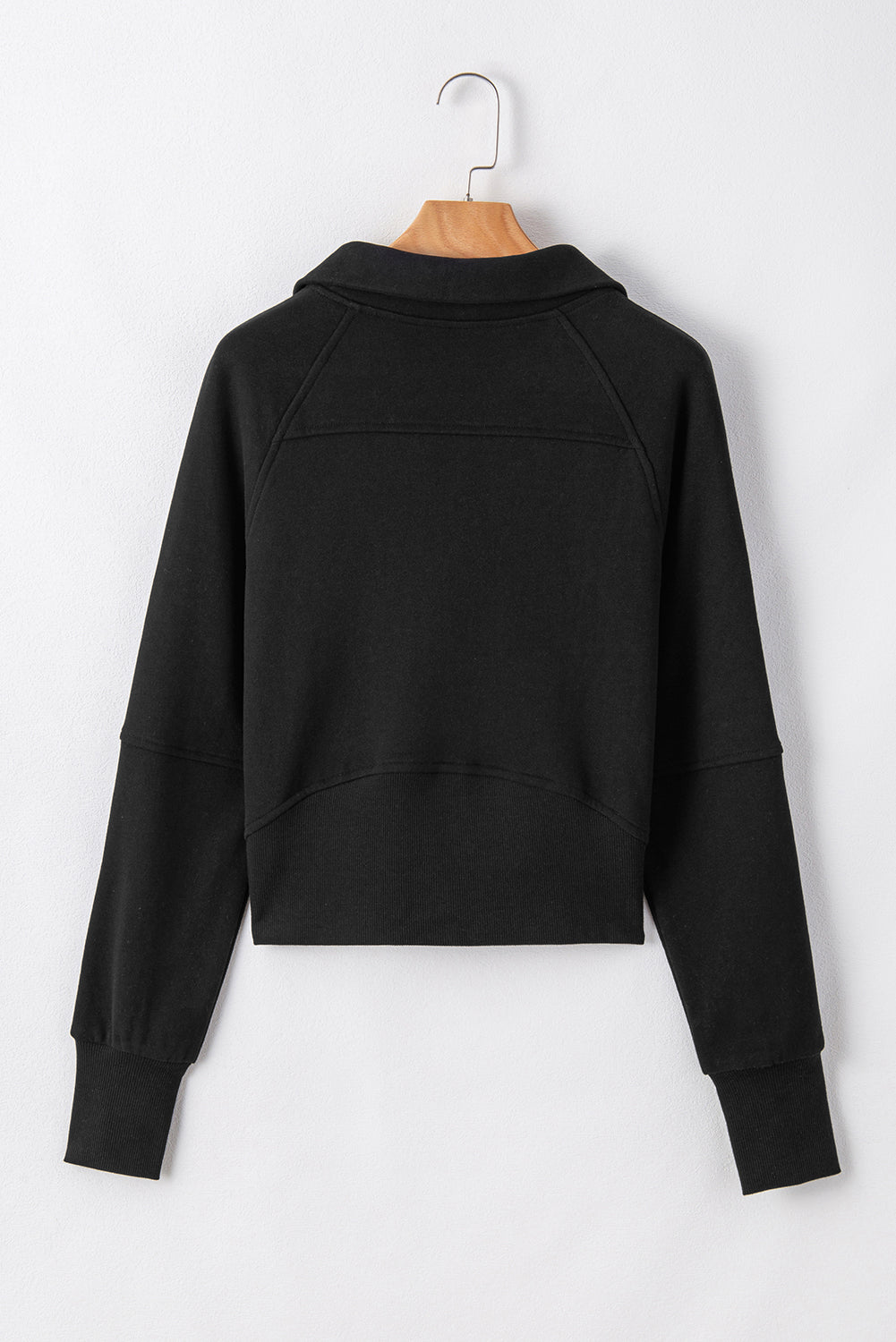 Cozy Core Half-Zip Fleece Sweatshirt – Black