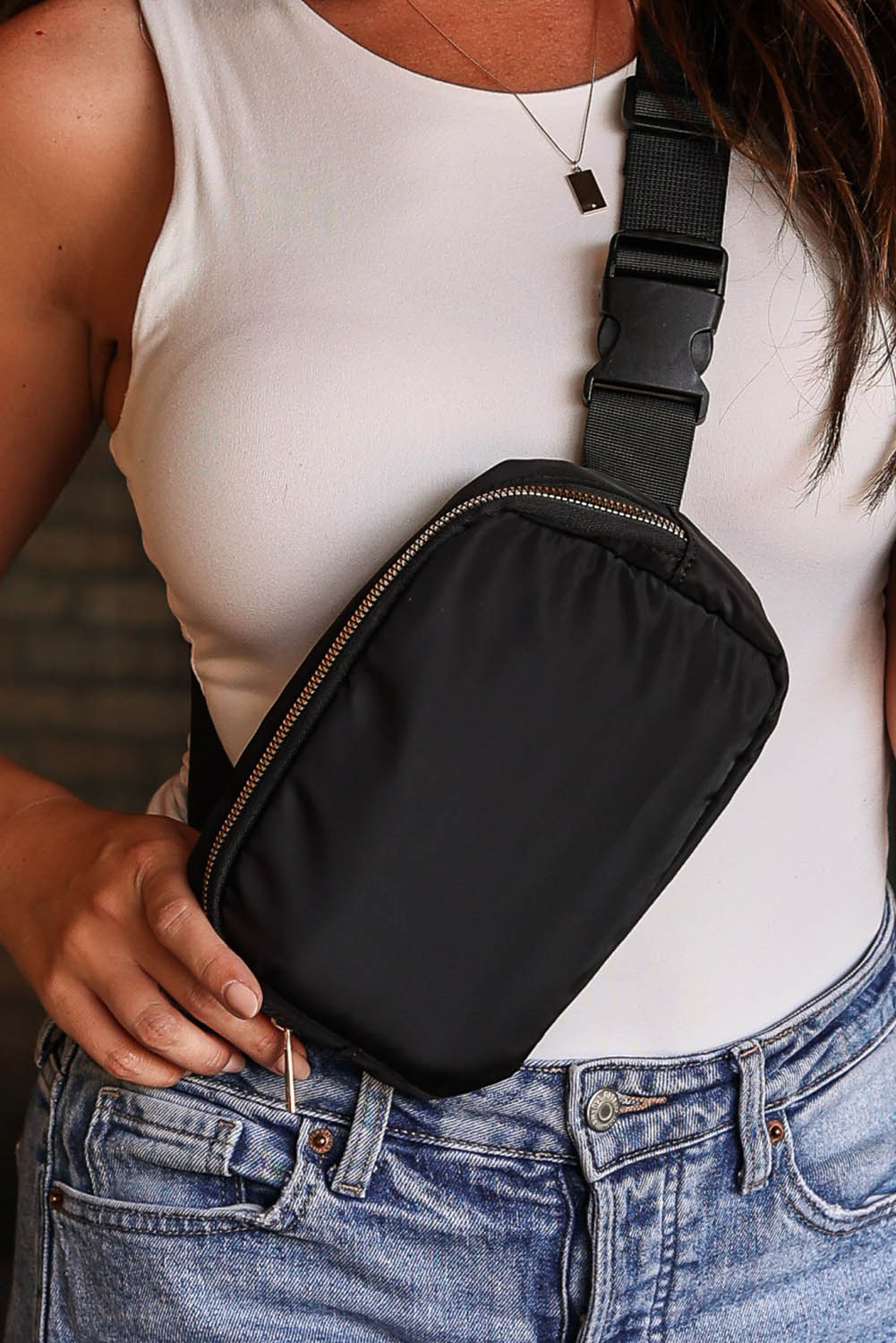 Black Crossbody Chest Bag