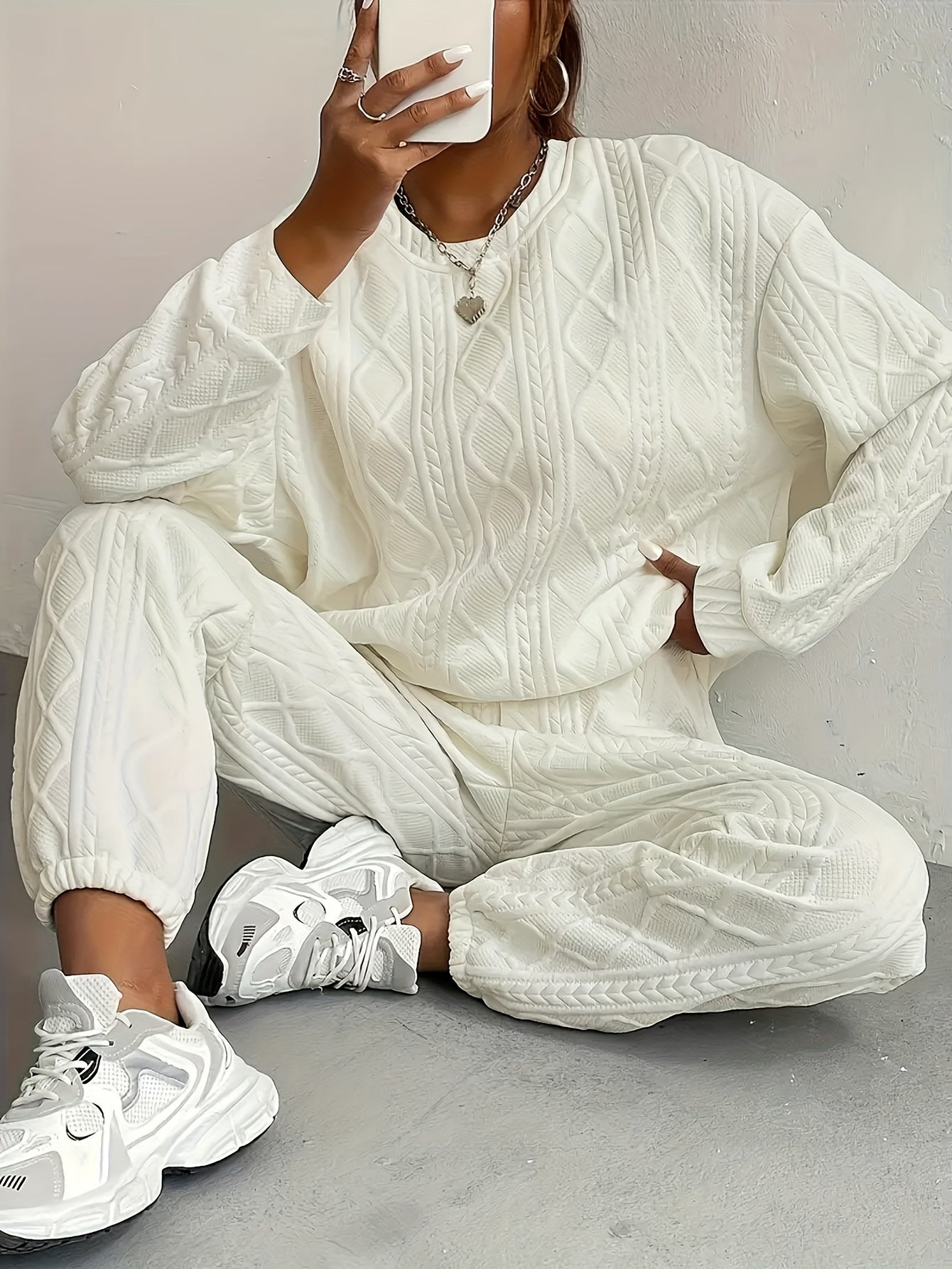 It’s Me Loungewear Set - Oversized Sweater & Cuffed Pants Two-Piece
