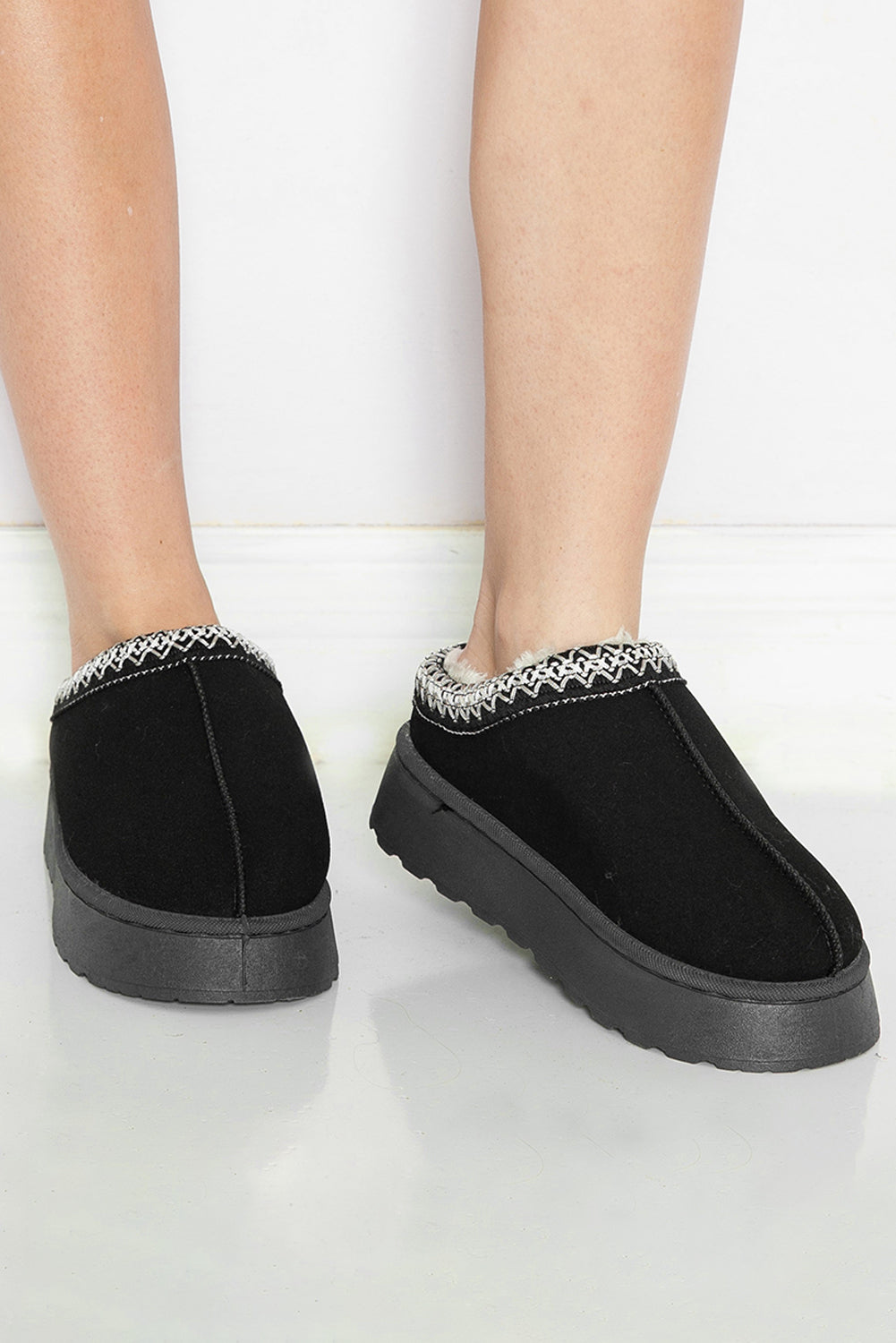 Black Suede Plush  Boots
