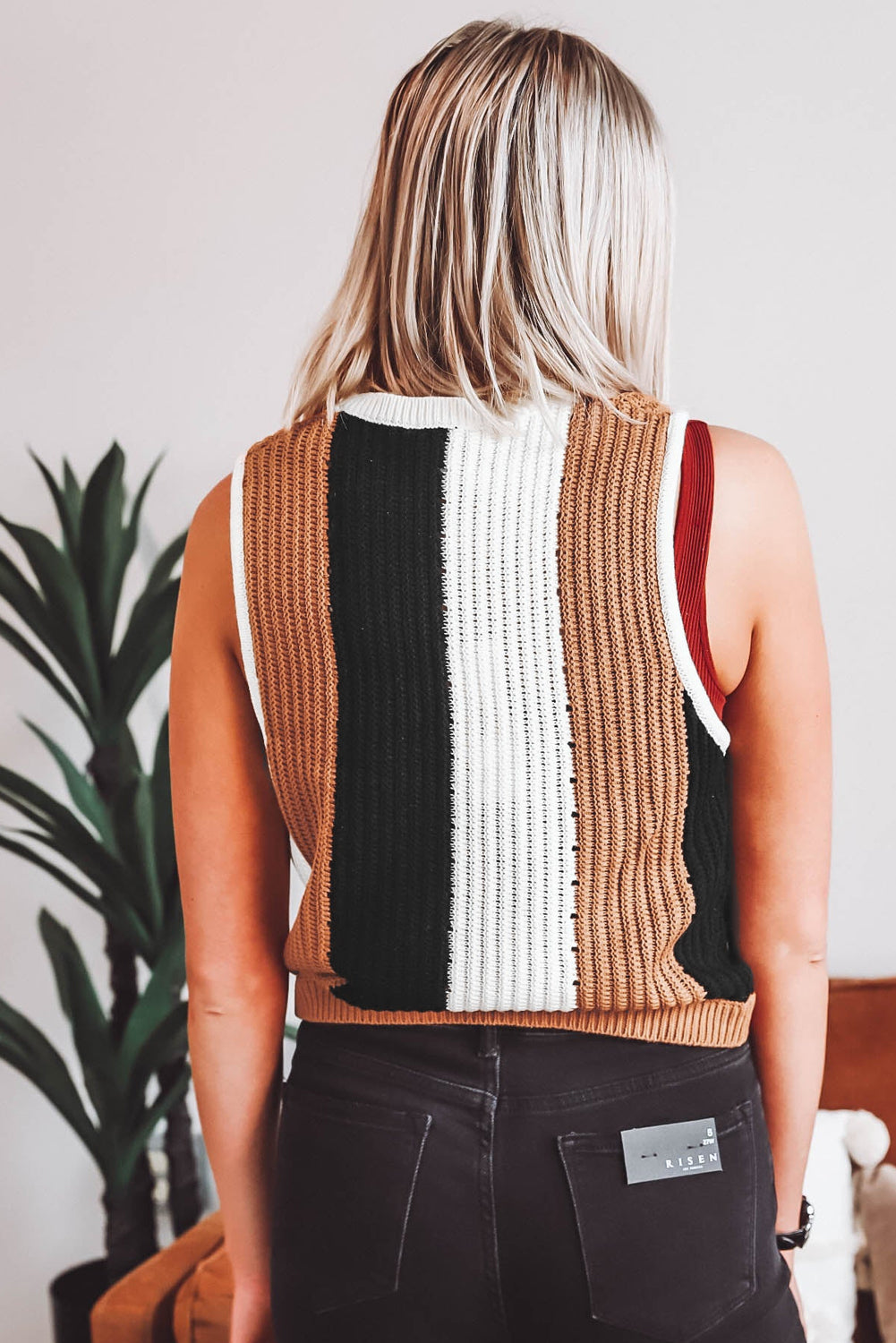 Color Block Knitted Sweater