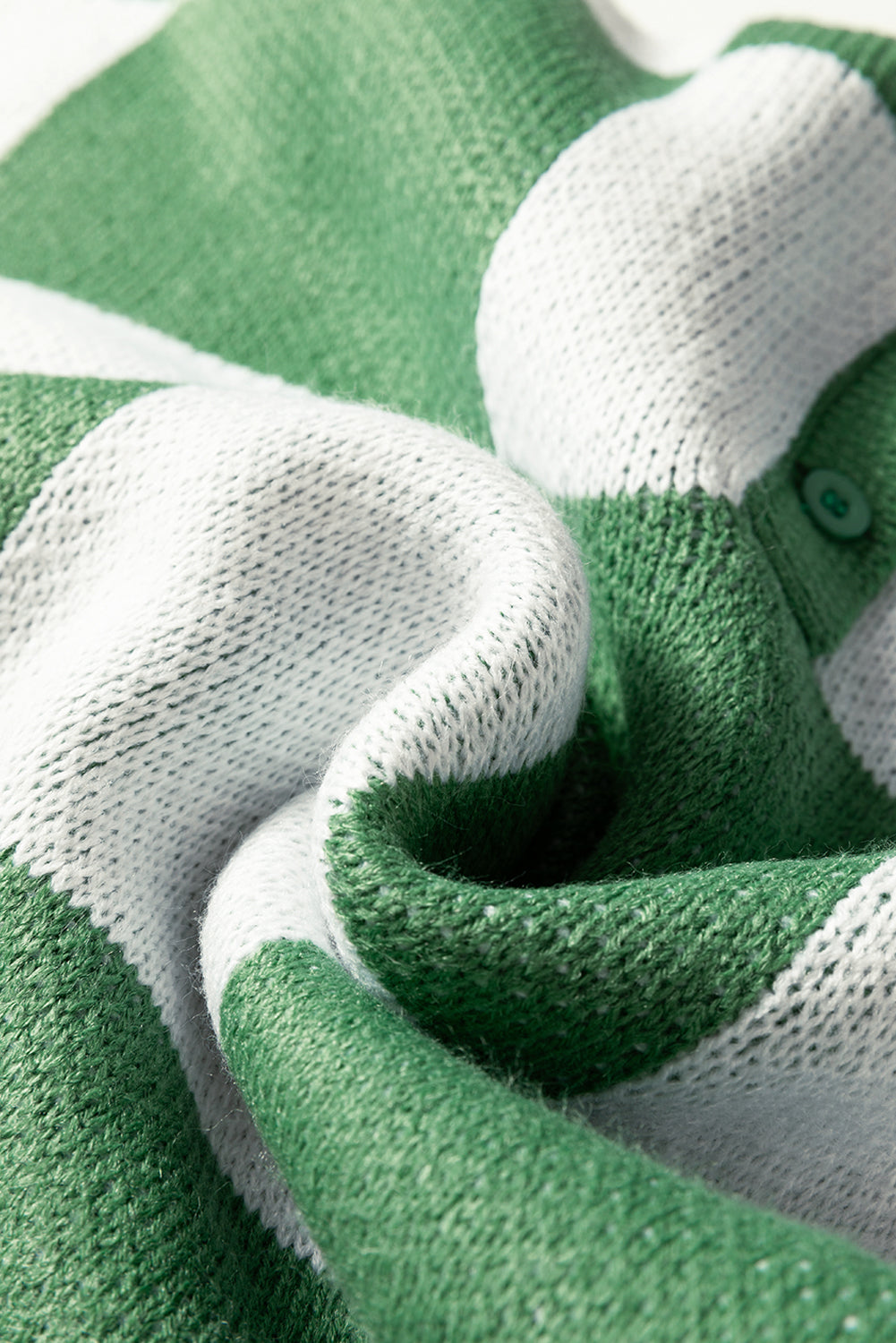 Mist Green Polo Collar Loose Sweater