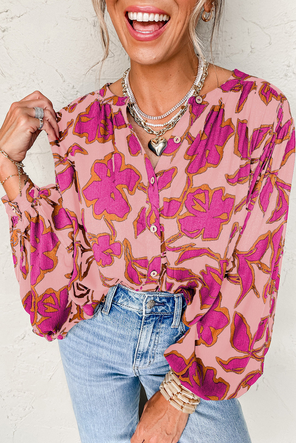 Bloom Boldly Balloon Sleeve Blouse