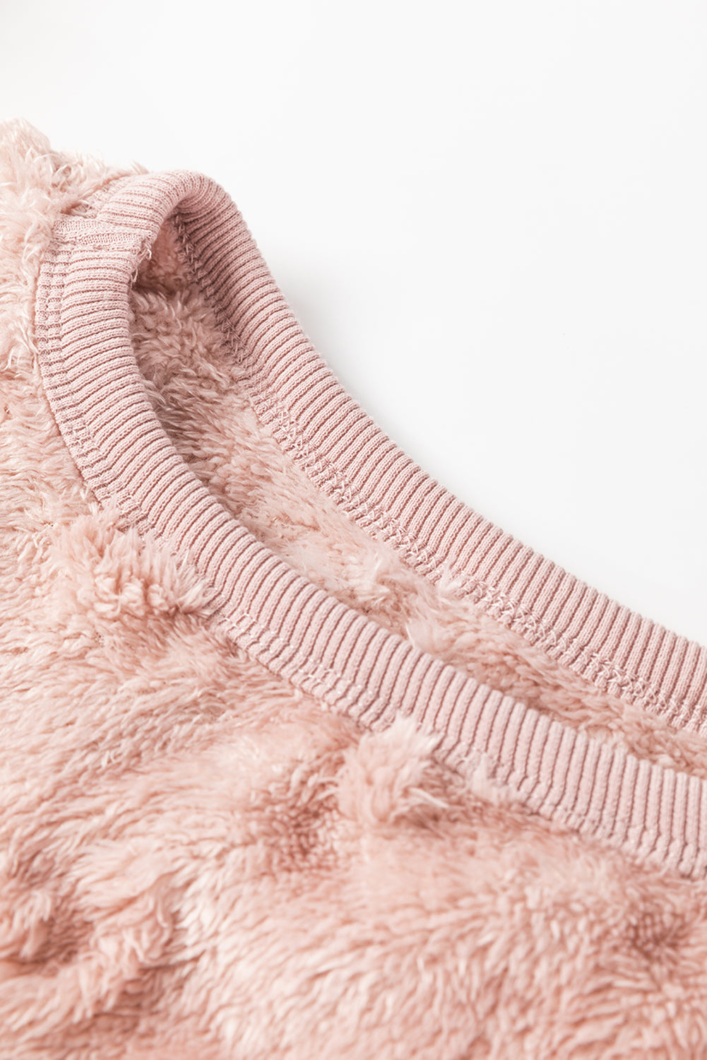 Light Pink Leopard Fleece Loose Two Piece Lounge Set