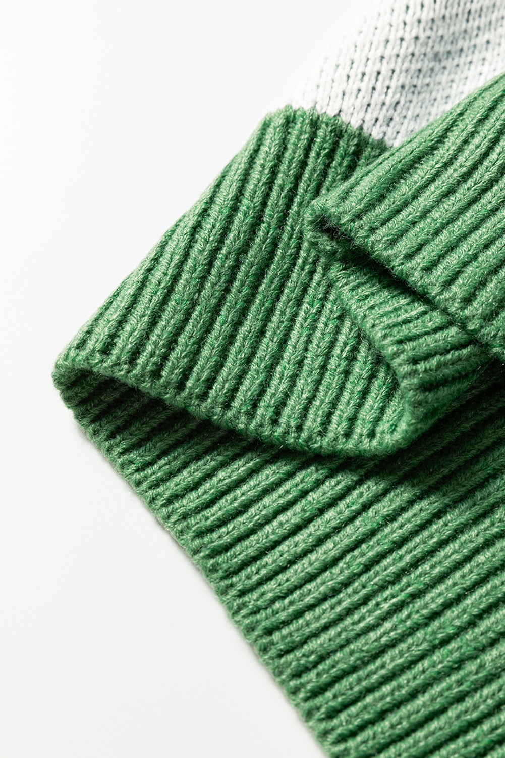 Mist Green Polo Collar Loose Sweater