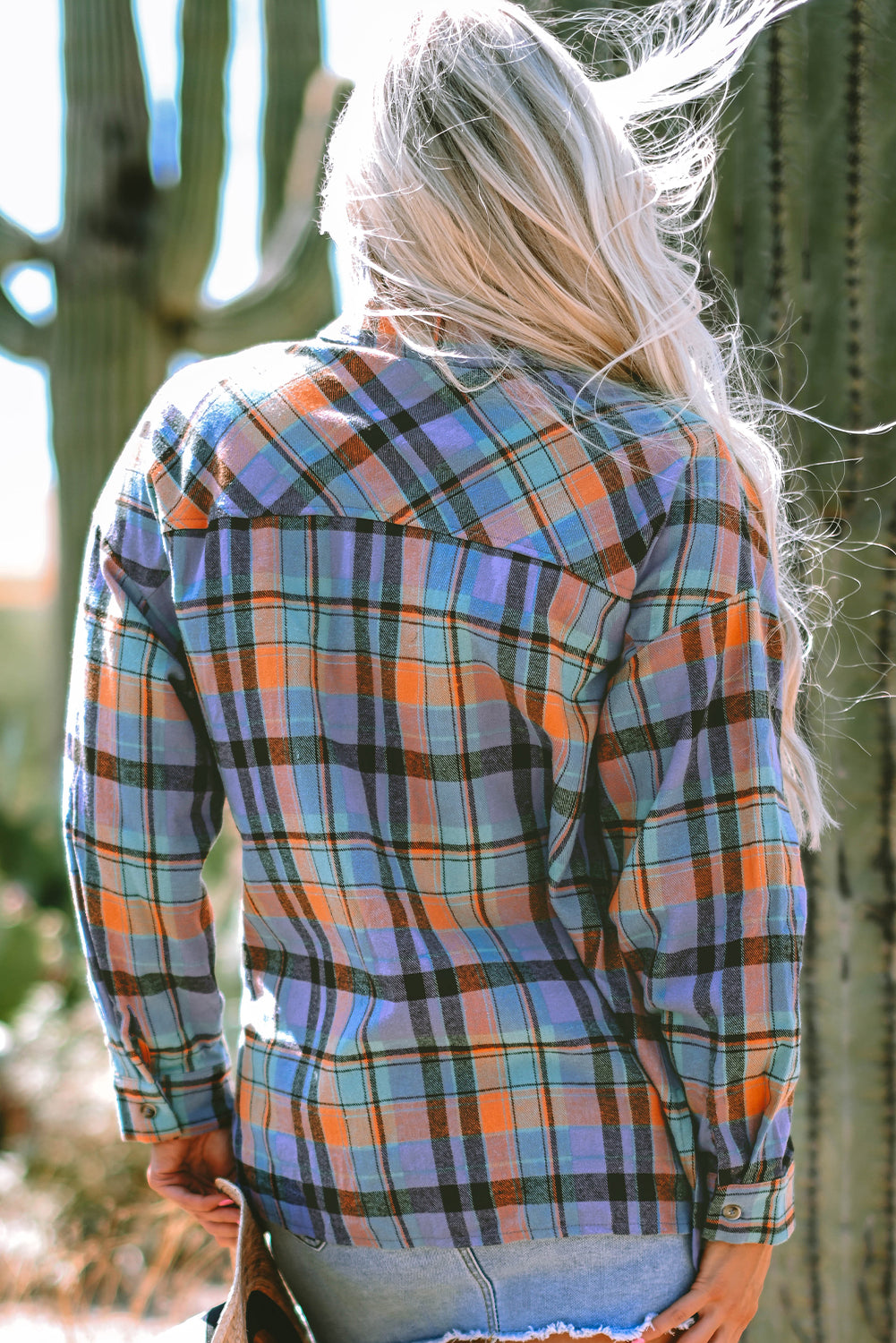 Desert Sky Plaid Flannel Shacket