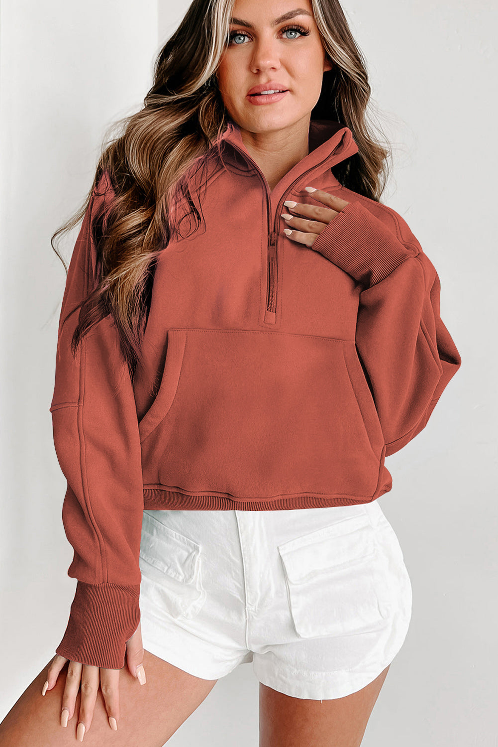 Flamingo Fleece-Lined Zip-Up Sweatshirt