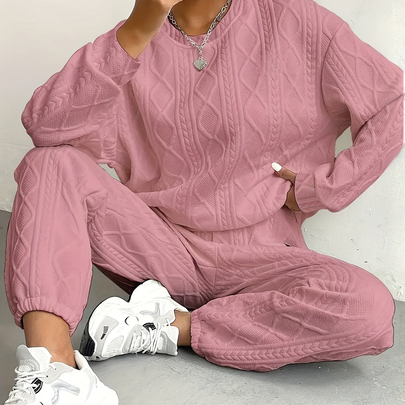 It’s Me Loungewear Set - Oversized Sweater & Cuffed Pants Two-Piece