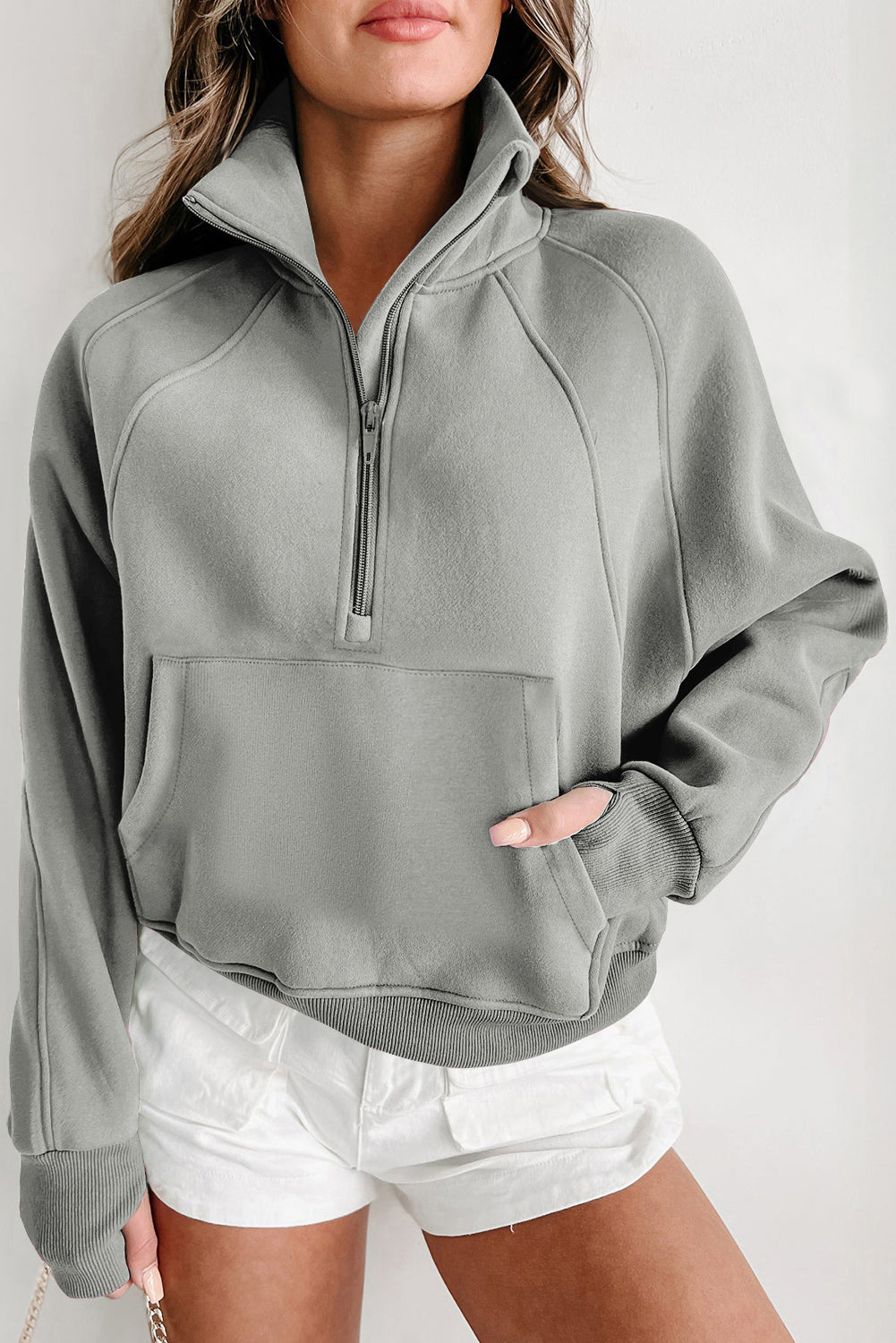 Chic Comfort Half-Zip Pullover – Heather Gray