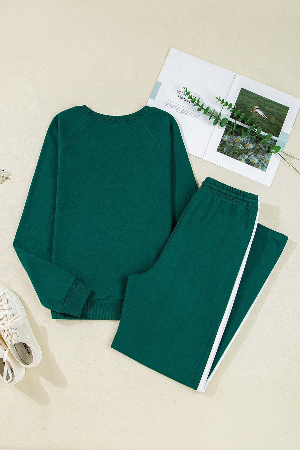 Sea Green Drawstring Pants Set