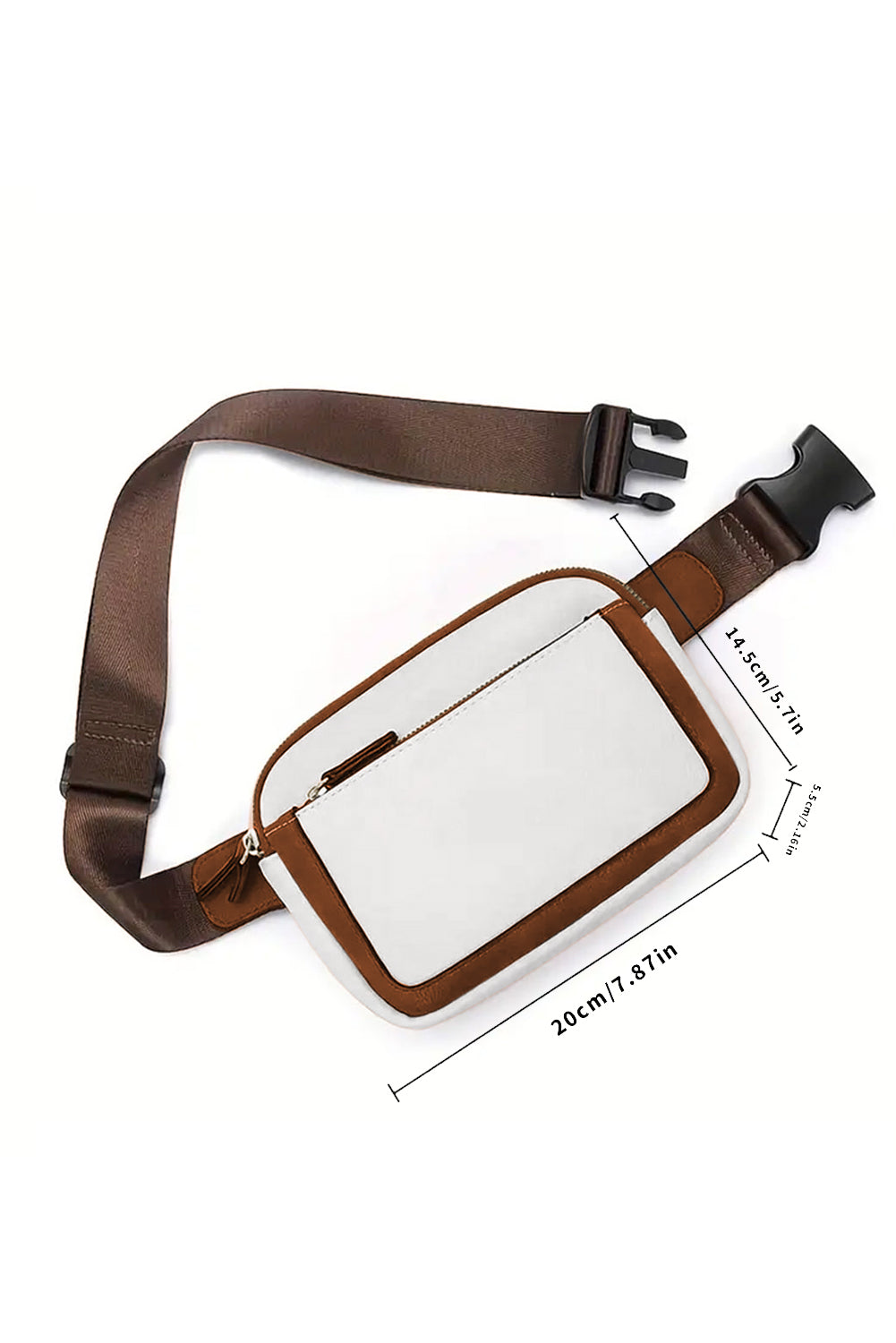 White Adjustable Strap Crossbody Bag