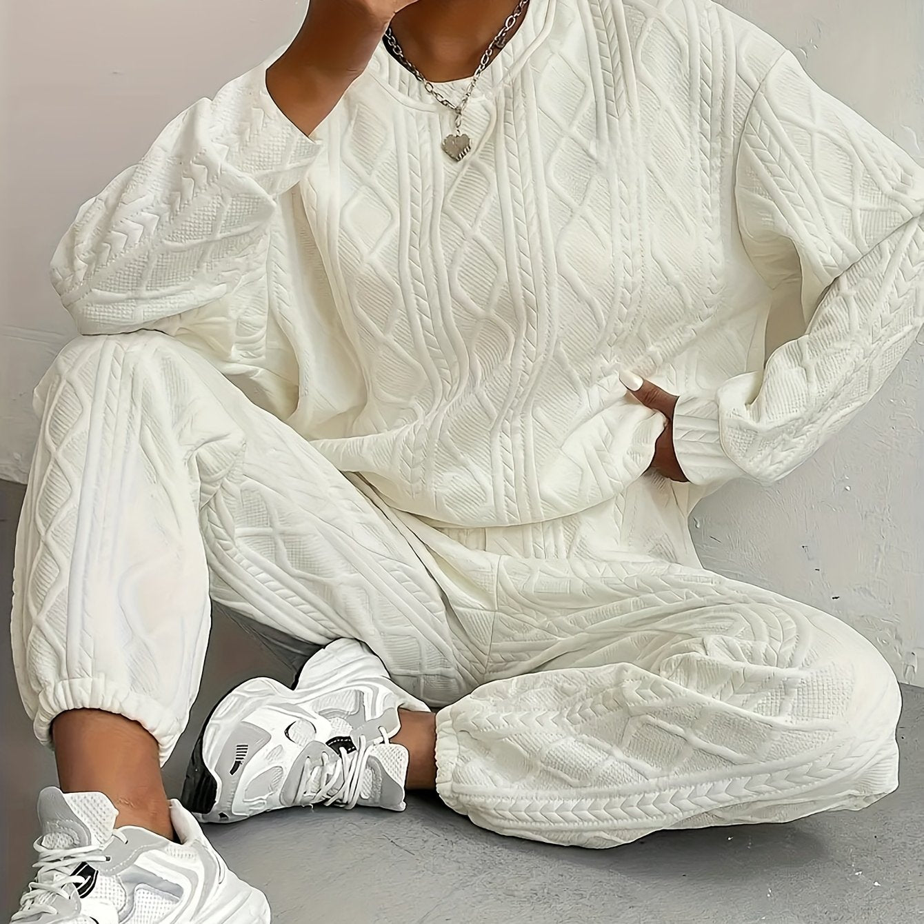 It’s Me Loungewear Set - Oversized Sweater & Cuffed Pants Two-Piece