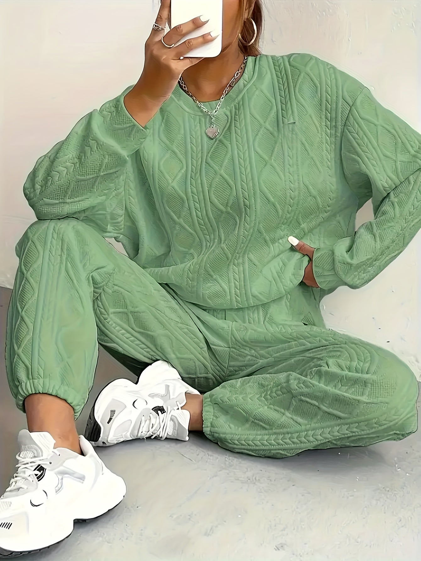 It’s Me Loungewear Set - Oversized Sweater & Cuffed Pants Two-Piece