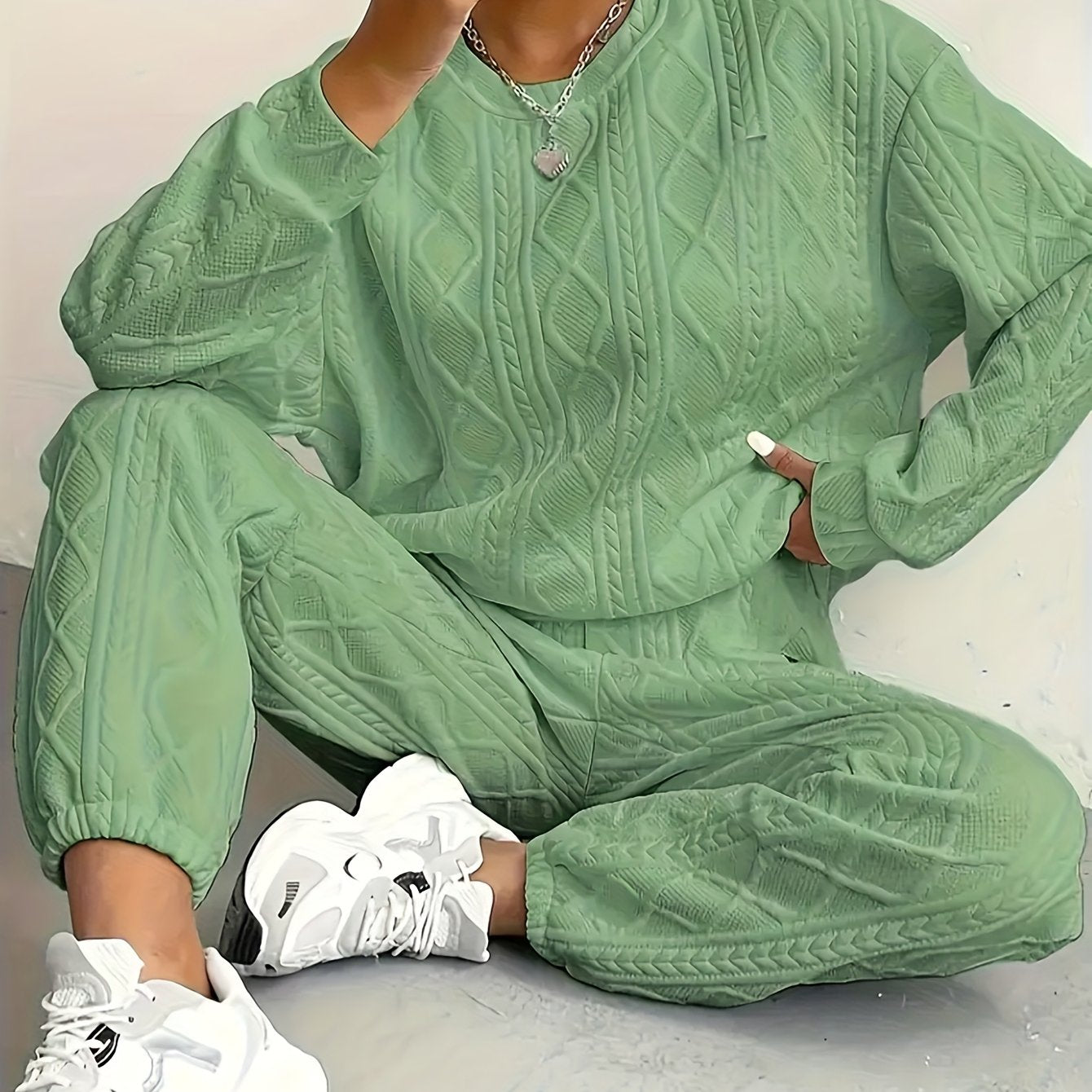 It’s Me Loungewear Set - Oversized Sweater & Cuffed Pants Two-Piece