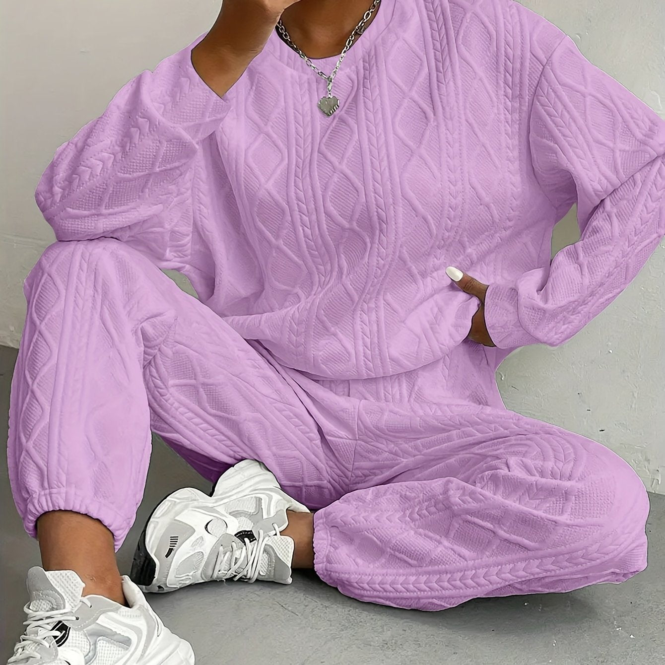 It’s Me Loungewear Set - Oversized Sweater & Cuffed Pants Two-Piece