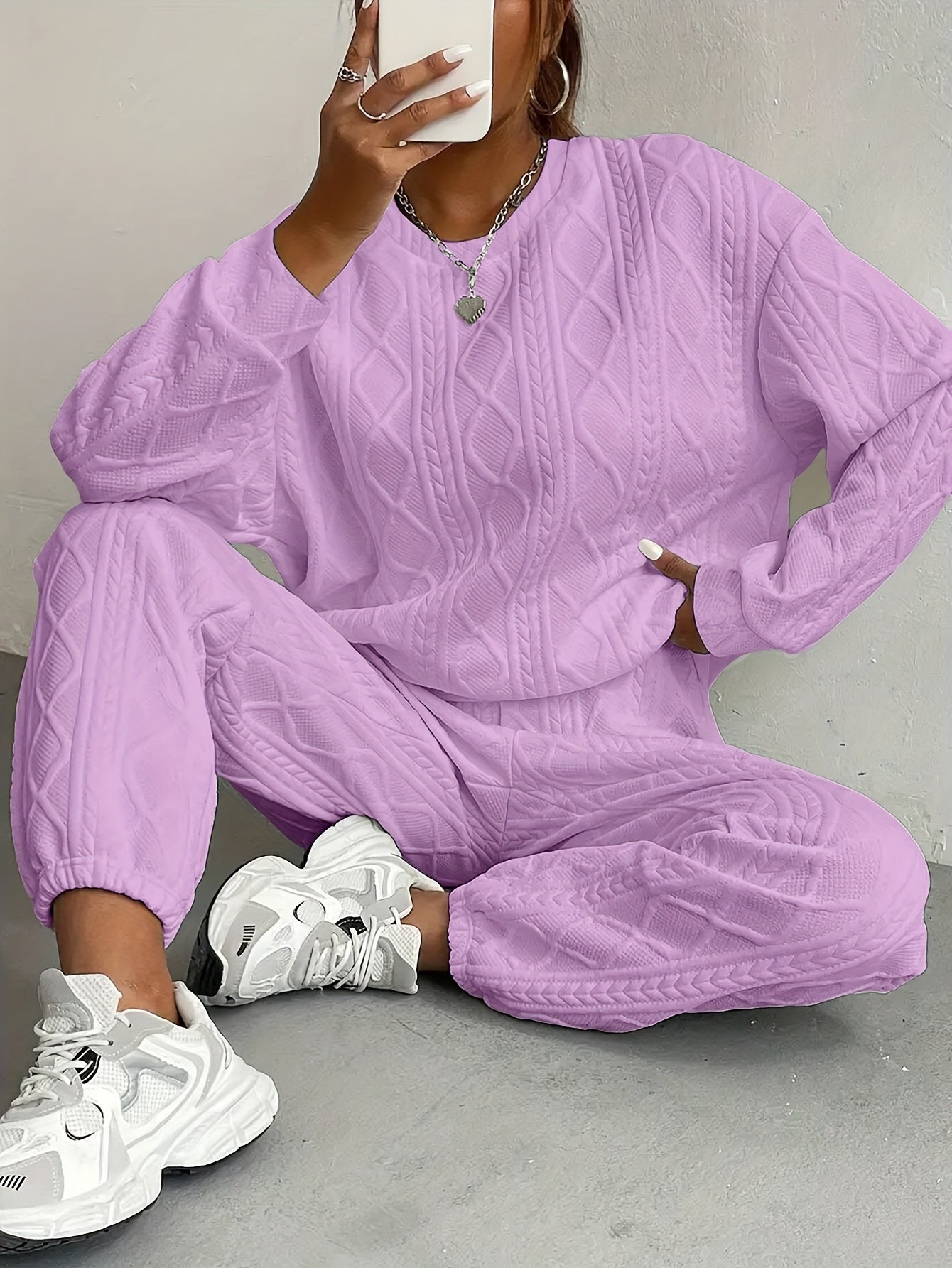 It’s Me Loungewear Set - Oversized Sweater & Cuffed Pants Two-Piece