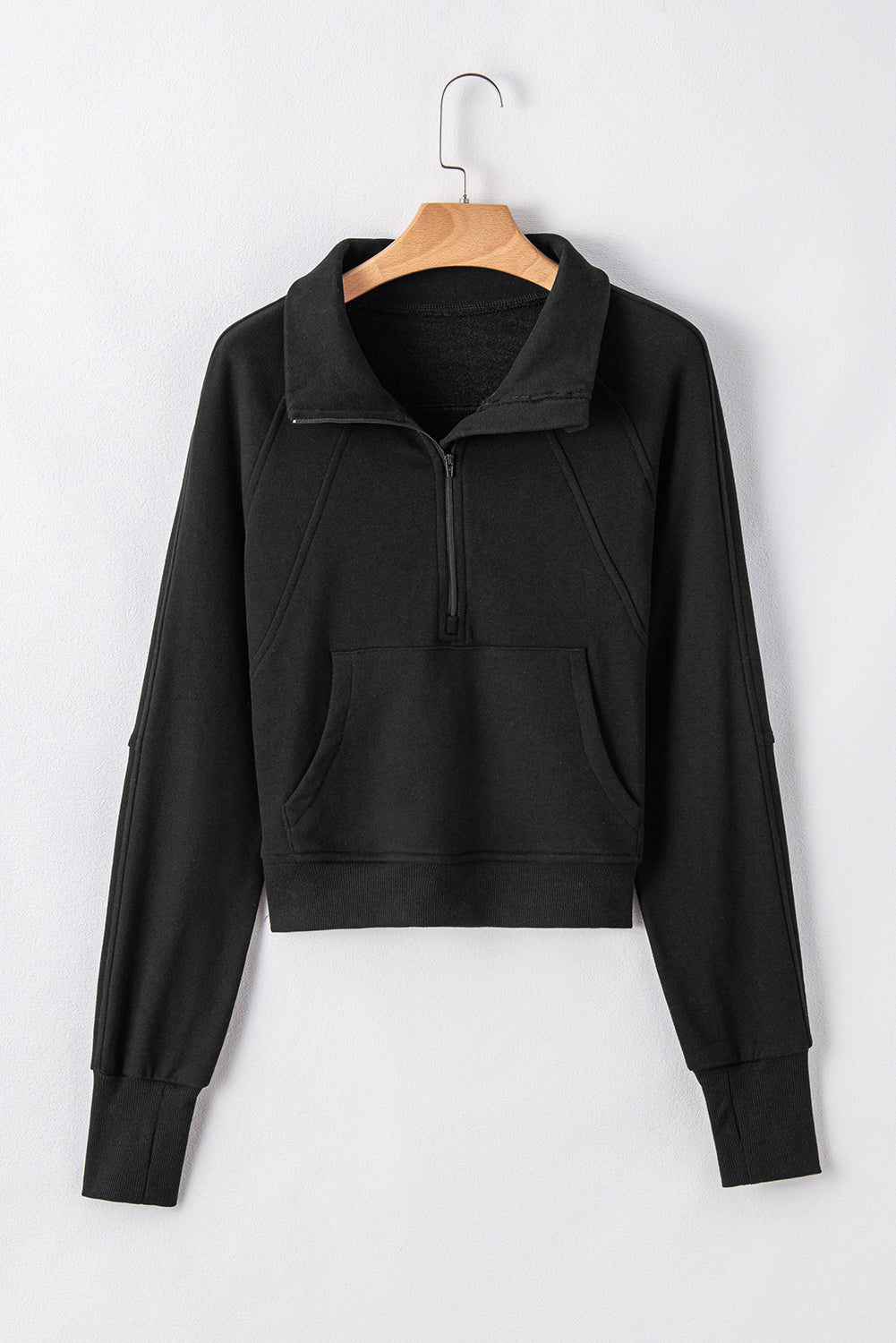 Cozy Core Half-Zip Fleece Sweatshirt – Black