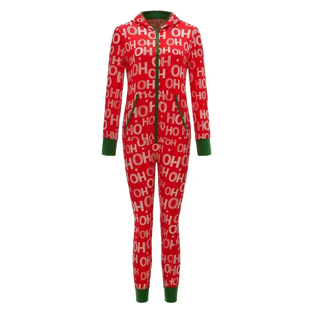 🎄 Cozy Holiday Onesie Jumpsuit — Match, Mingle & Stay Warm in Style