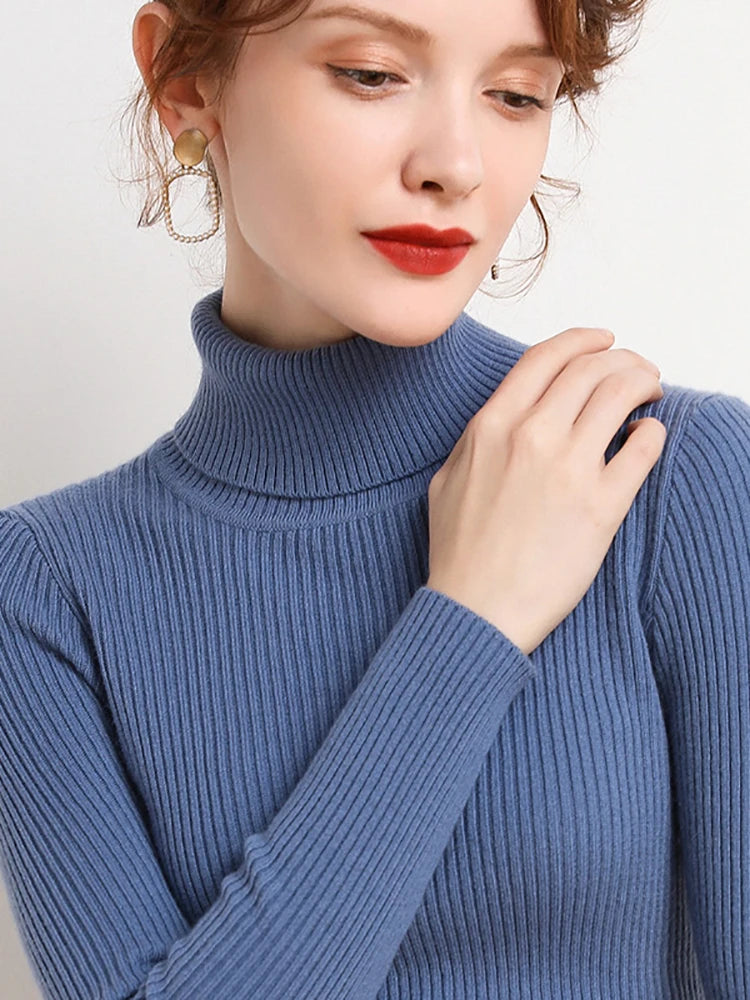 Cozy Fall Turtleneck Sweater Chunky Knit, Soft & Stylish