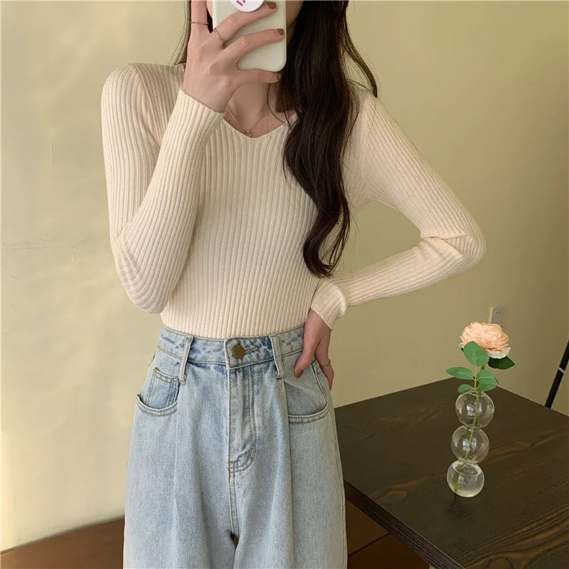 Long Sleeve Knitted Pullovers