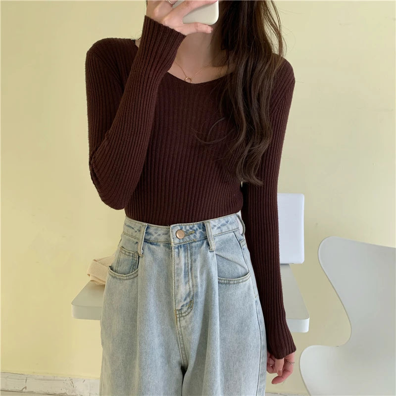 Long Sleeve Knitted Pullovers