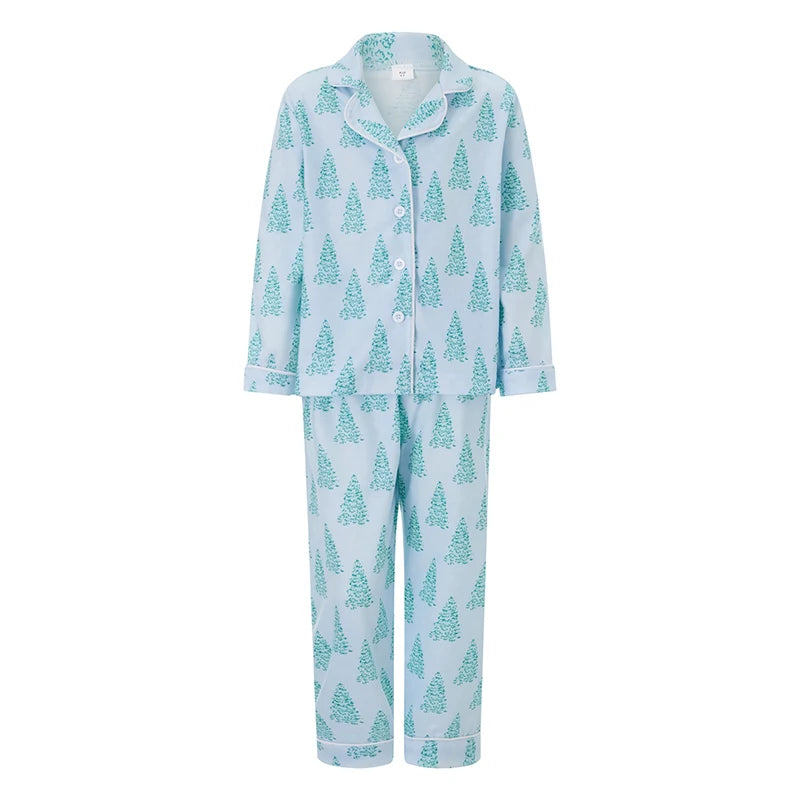 🎄 Lavender Christmas Tree Pajama Set — Sleigh in Style, Sizes S–XXXL