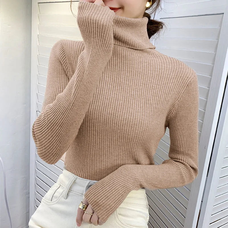 Cozy Fall Turtleneck Sweater Chunky Knit, Soft & Stylish