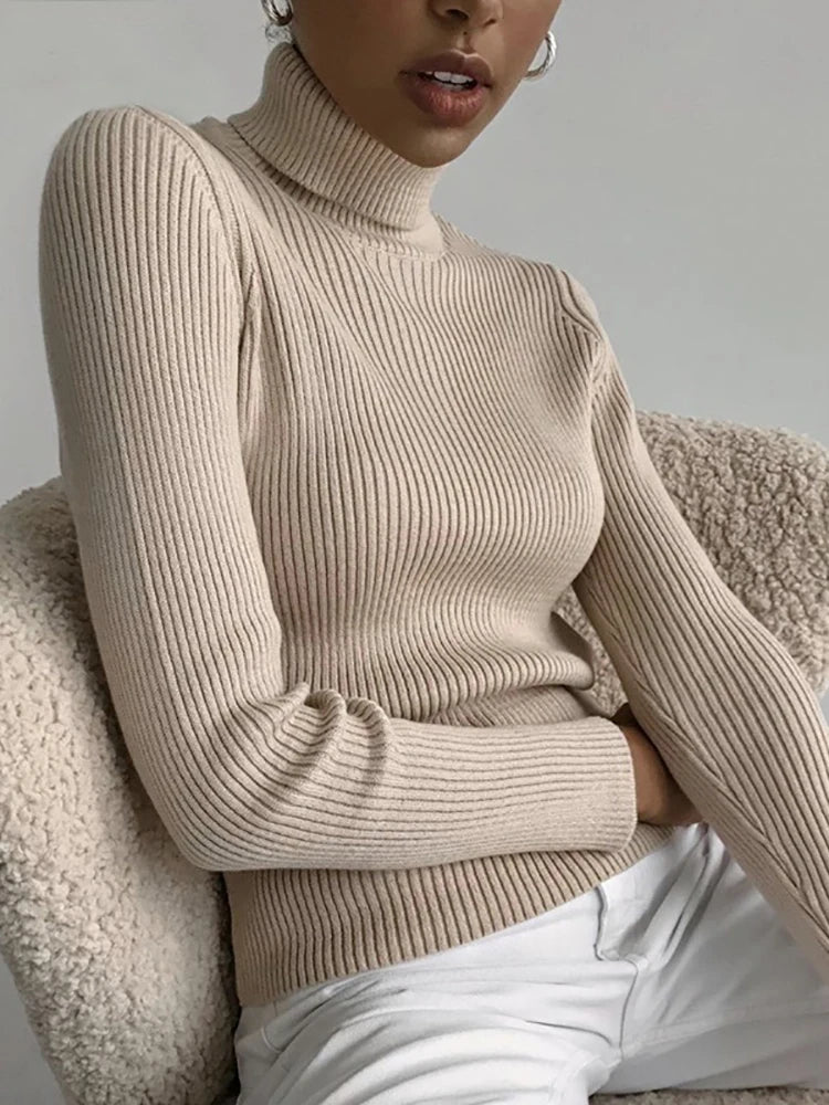 Cozy Fall Turtleneck Sweater Chunky Knit, Soft & Stylish