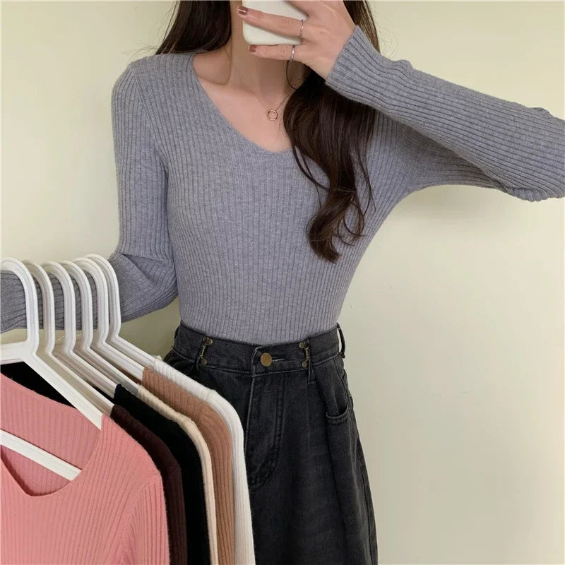 Long Sleeve Knitted Pullovers