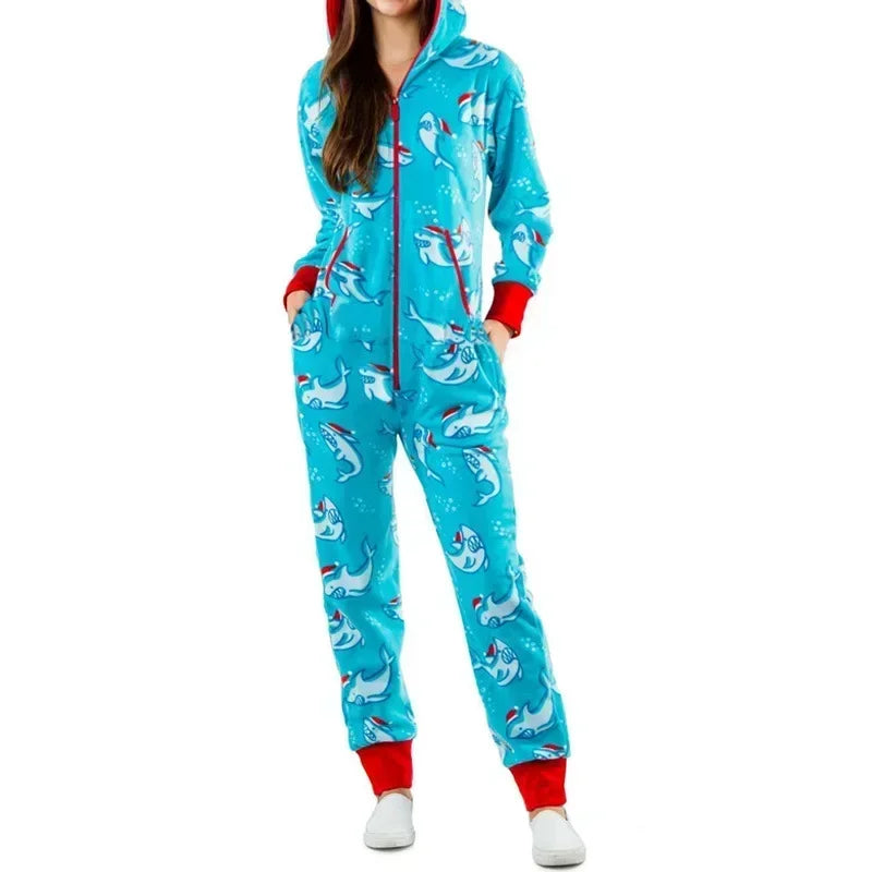 🎄 Cozy Holiday Onesie Jumpsuit — Match, Mingle & Stay Warm in Style