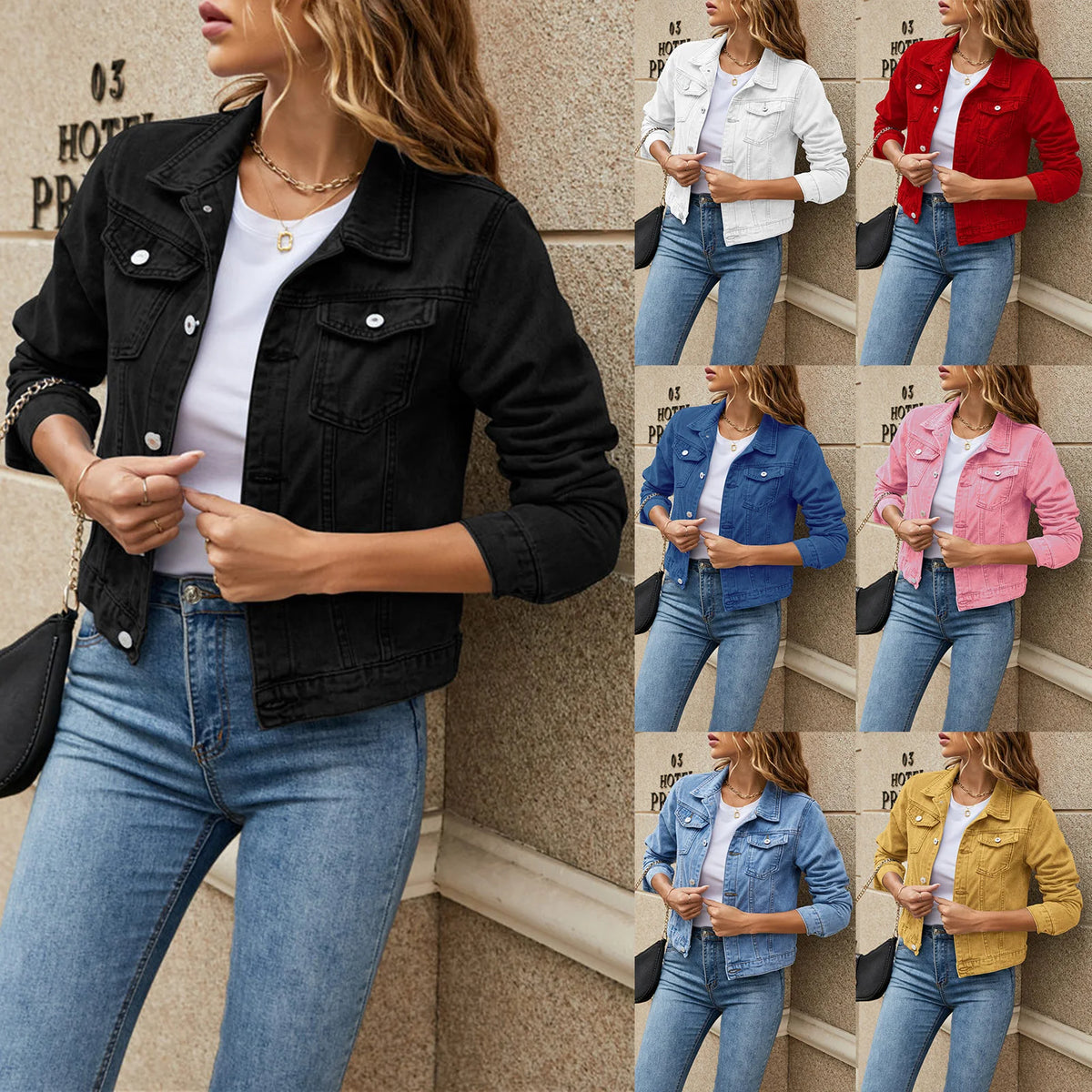 Denim Jacket Solid Button Down