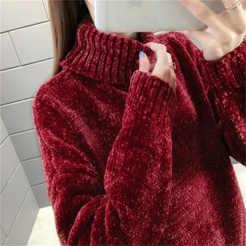 Chenille Turtleneck Sweater