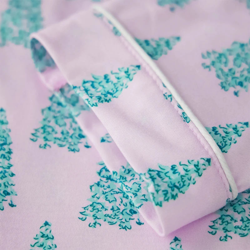 🎄 Lavender Christmas Tree Pajama Set — Sleigh in Style, Sizes S–XXXL