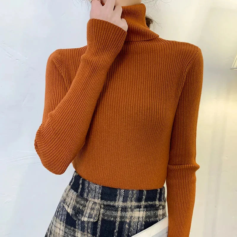 Cozy Fall Turtleneck Sweater Chunky Knit, Soft & Stylish