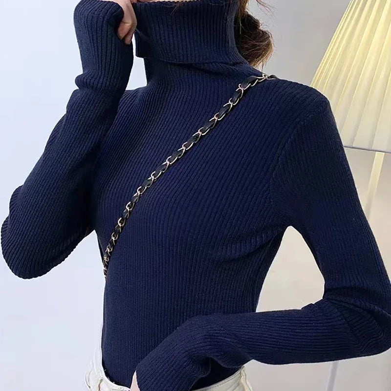 Cozy Fall Turtleneck Sweater Chunky Knit, Soft & Stylish