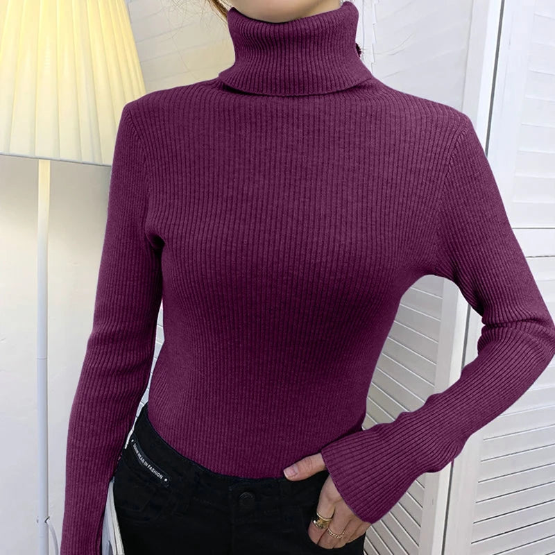 Cozy Fall Turtleneck Sweater Chunky Knit, Soft & Stylish