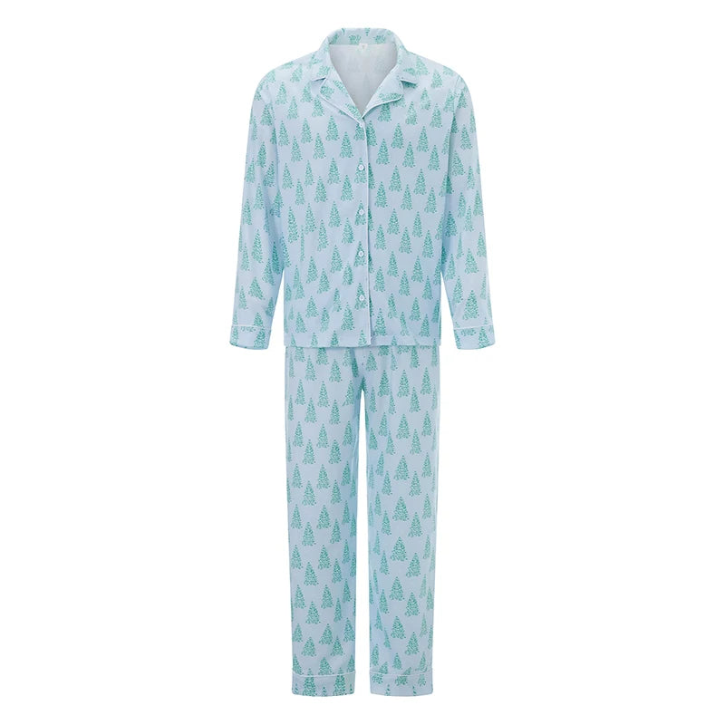 🎄 Lavender Christmas Tree Pajama Set — Sleigh in Style, Sizes S–XXXL