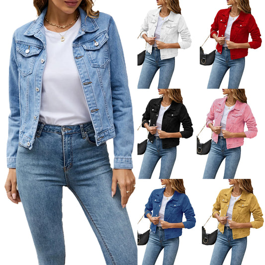 Denim Jacket Solid Button Down