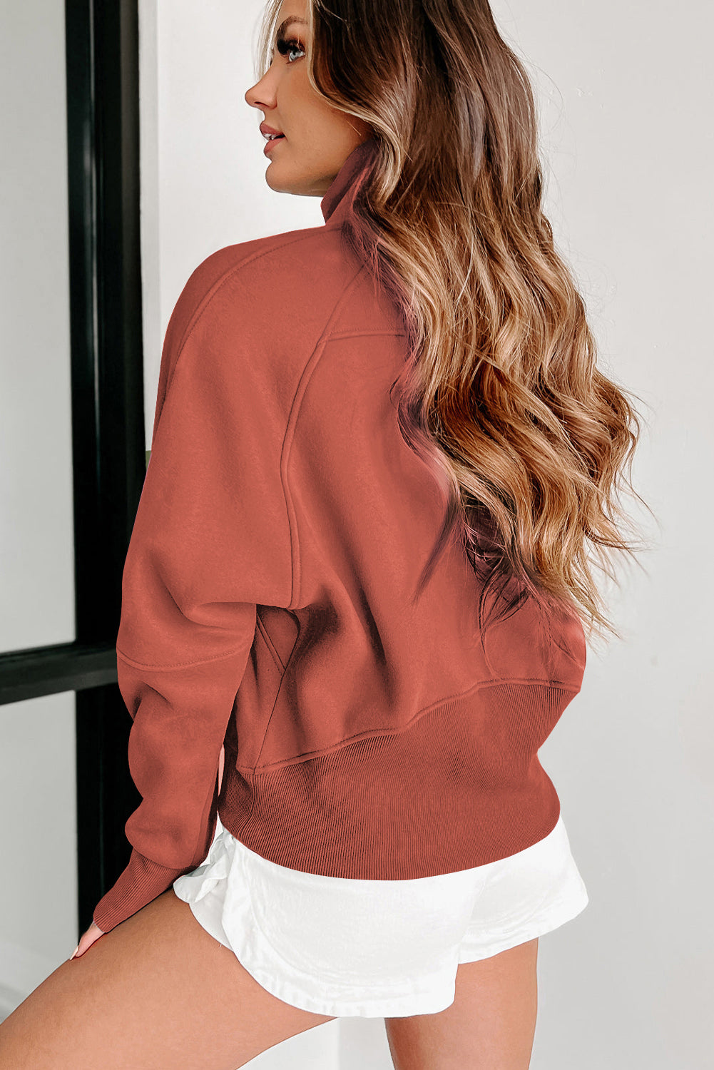 Flamingo Fleece-Lined Zip-Up Sweatshirt